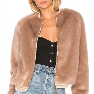 MOTHER fur letterman jacket
